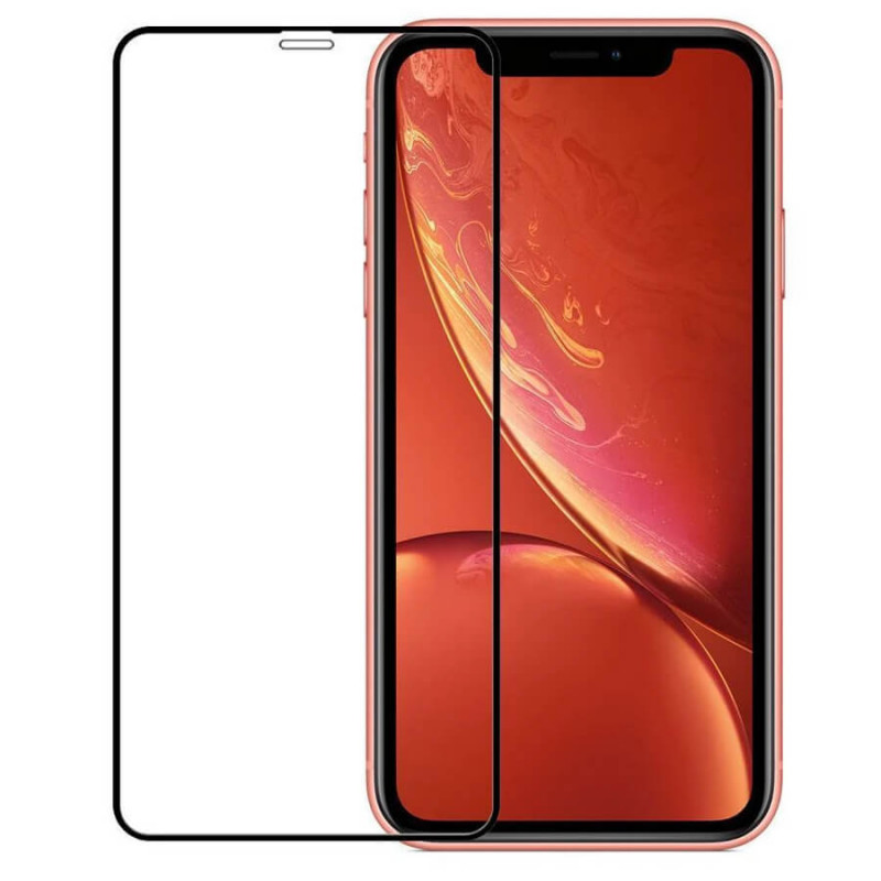 Защитное стекло 3D для iPhone XR/11 Черное (Тех.Упаковка)