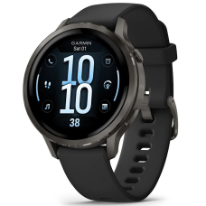 Garmin Venu 4 - 41 mm Slate with Black Silicone Band (010-03013-02)