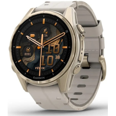 Garmin Fenix 8 AMOLED Sapphire 43mm Soft Gold / Gray Leather Band (010-02903-40)